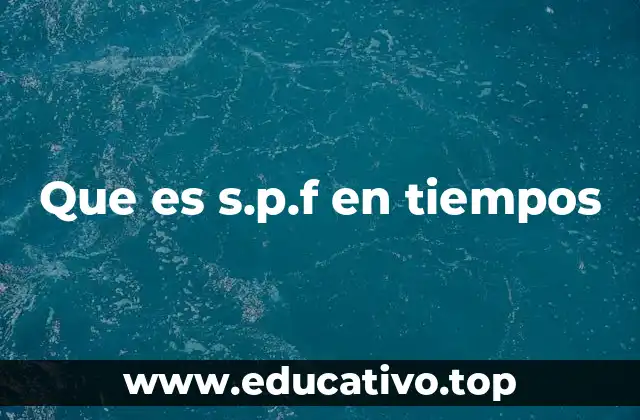 El papel del S.P.F. en la organización del tiempo