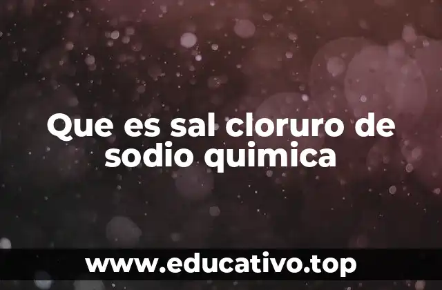 Que es sal cloruro de sodio quimica