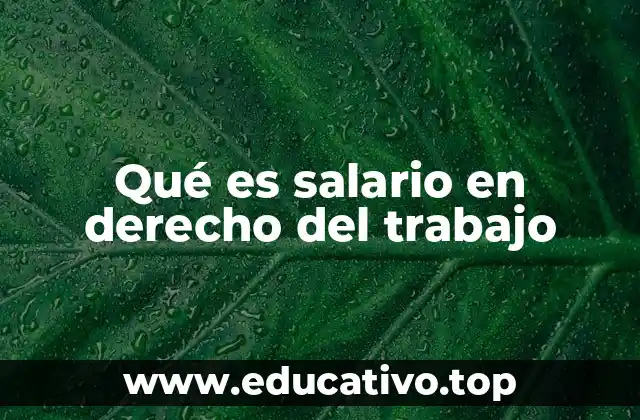 El salario como pilar fundamental de la relación laboral