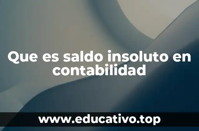 Que es saldo insoluto en contabilidad