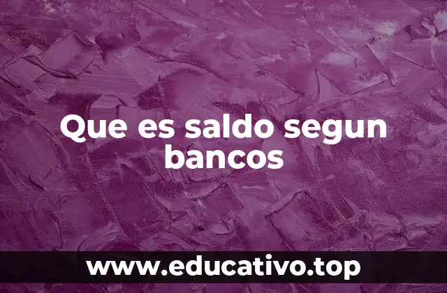 Que es saldo segun bancos