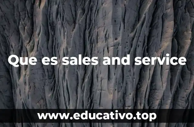 Que es sales and service