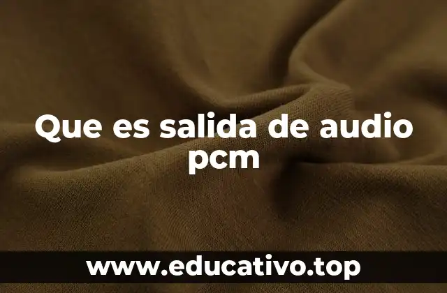 Que es salida de audio pcm
