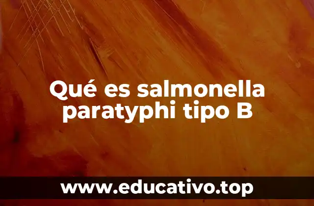 Qué es salmonella paratyphi tipo B