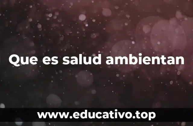 Que es salud ambientan