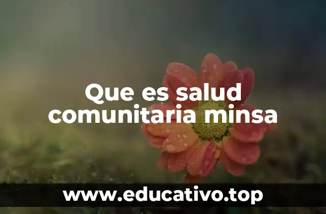Que es salud comunitaria minsa