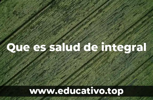 Que es salud de integral
