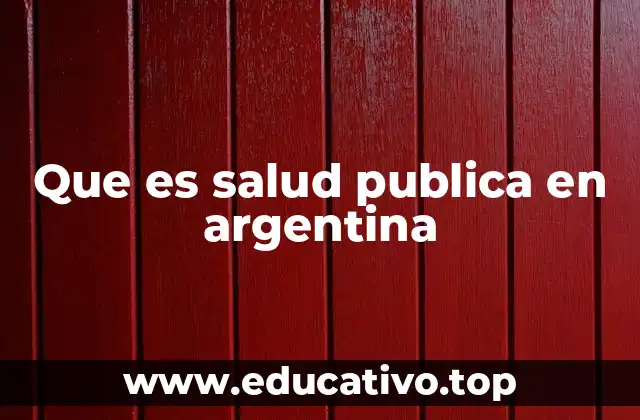 Que es salud publica en argentina