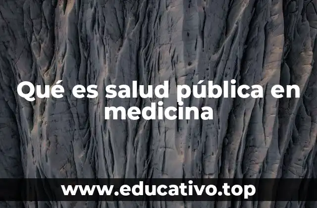 Qué es salud pública en medicina