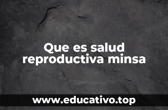 Que es salud reproductiva minsa