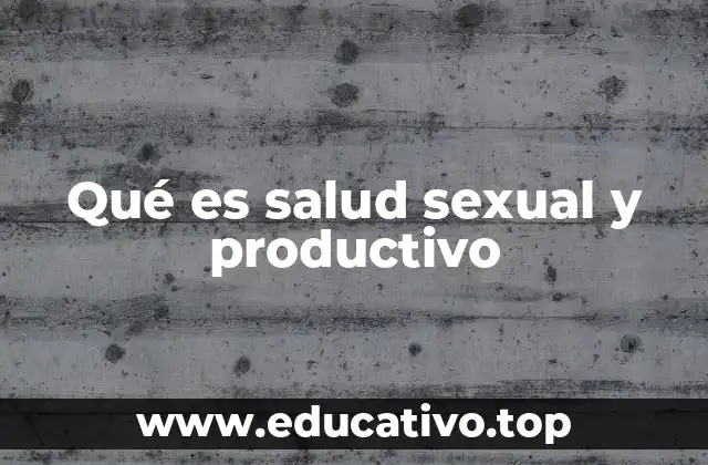 Qué es salud sexual y productivo