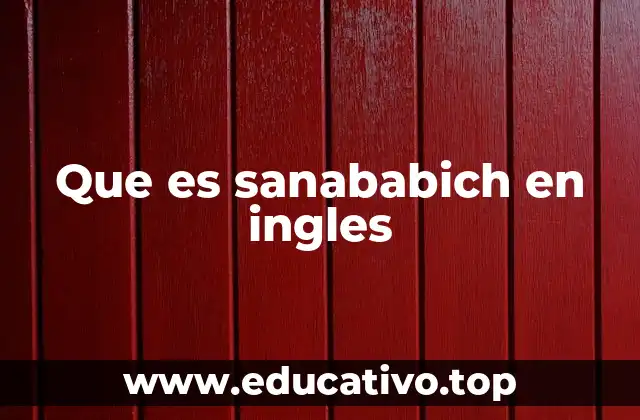 Que es sanababich en ingles