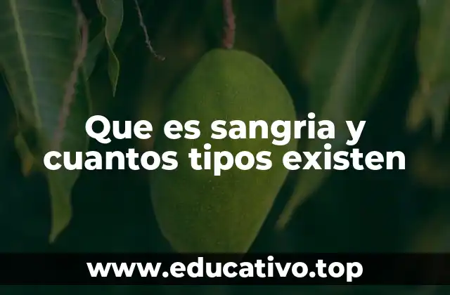 Que es sangria y cuantos tipos existen