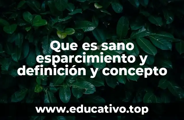 Que es sano esparcimiento y definición y concepto