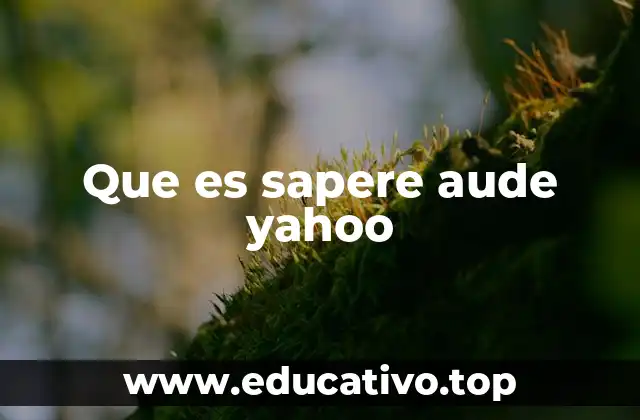 Que es sapere aude yahoo