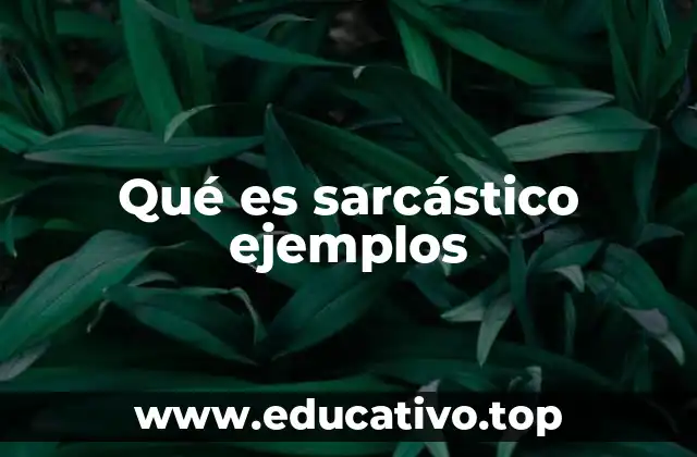 Qué es sarcástico ejemplos
