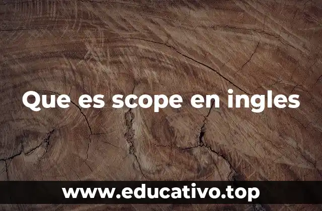 Que es scope en ingles