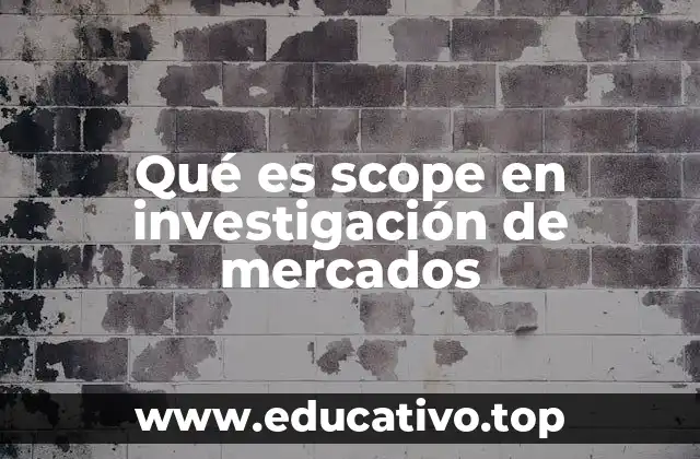 Qué es scope en investigación de mercados