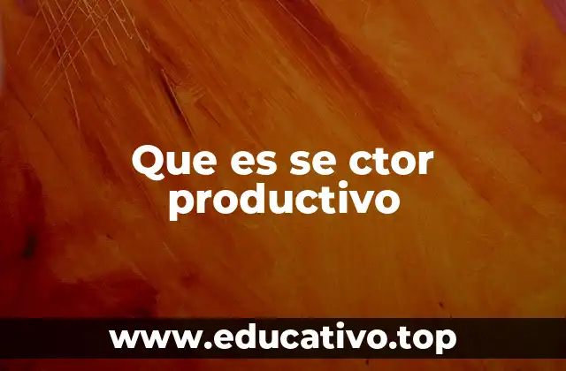 Que es se ctor productivo