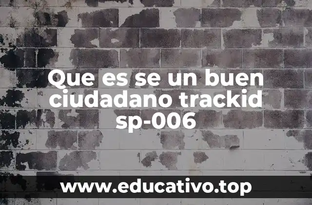 Que es se un buen ciudadano trackid sp-006