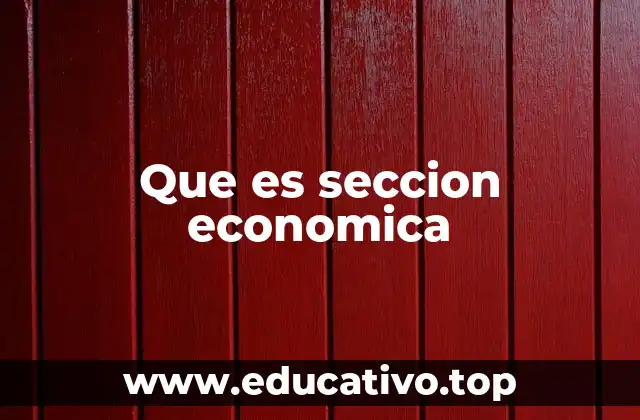 Que es seccion economica