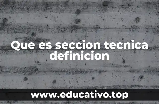 Que es seccion tecnica definicion