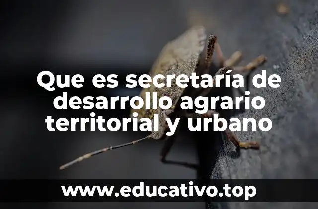 Que es secretaría de desarrollo agrario territorial y urbano