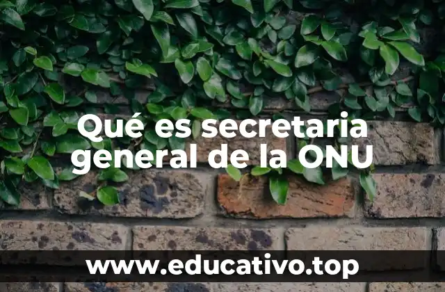 Qué es secretaria general de la ONU
