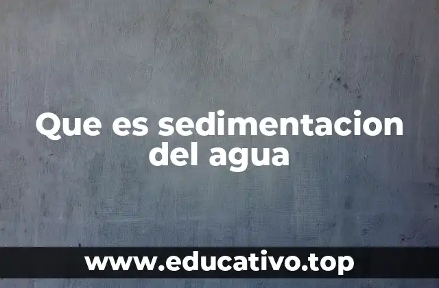 El papel de la sedimentación en la purificación del agua