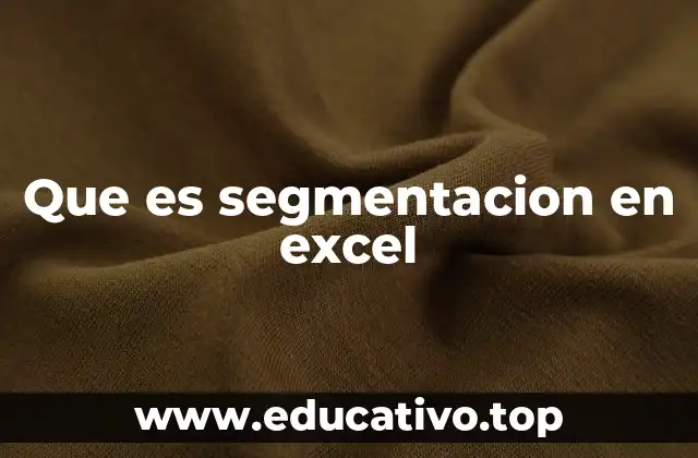 Que es segmentacion en excel