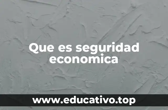 Que es seguridad economica