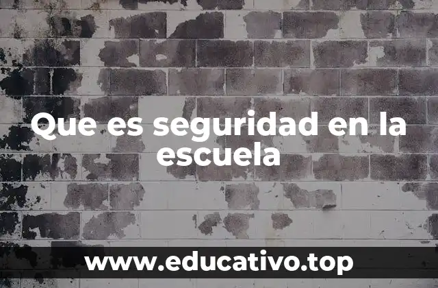 Que es seguridad en la escuela
