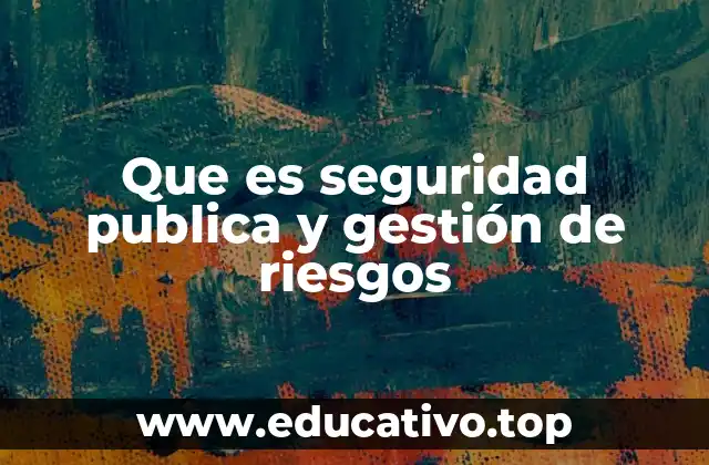 Que es seguridad publica y gestión de riesgos