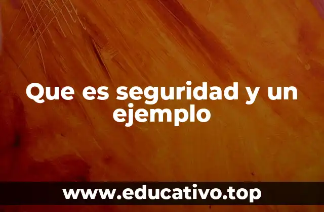 Que es seguridad y un ejemplo