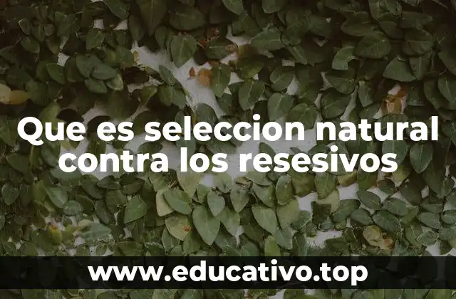 Que es seleccion natural contra los resesivos