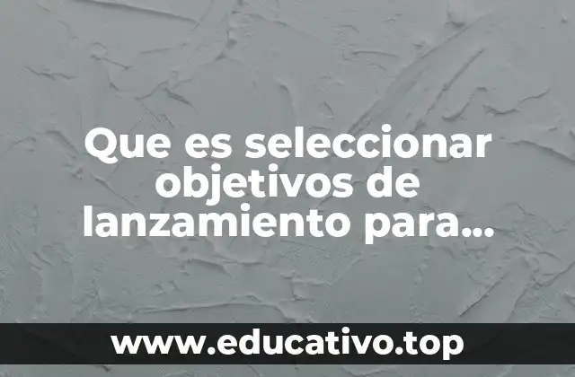 Que es seleccionar objetivos de lanzamiento para exportacion