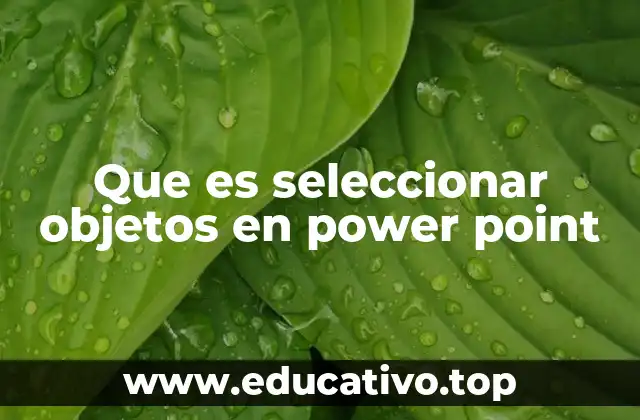 Que es seleccionar objetos en power point