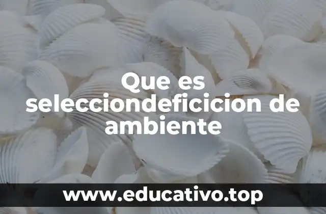 Que es selecciondeficicion de ambiente
