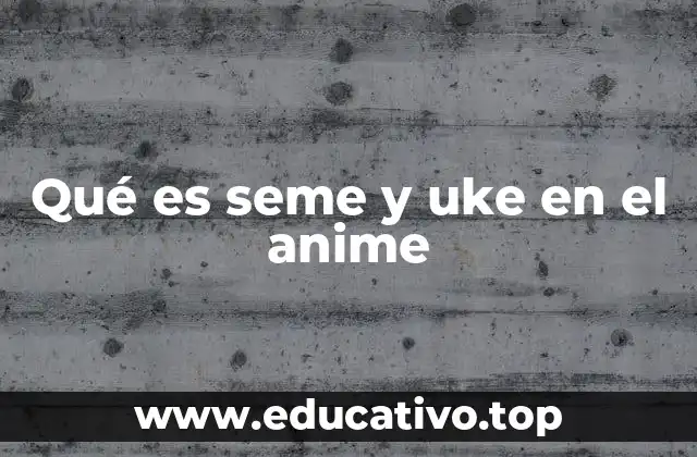 Qué es seme y uke en el anime