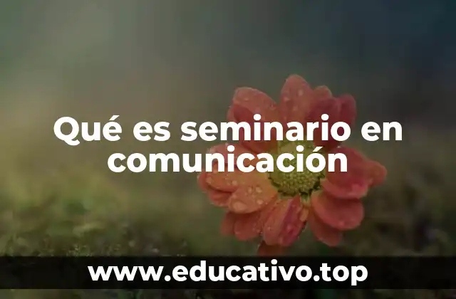 Qué es seminario en comunicación