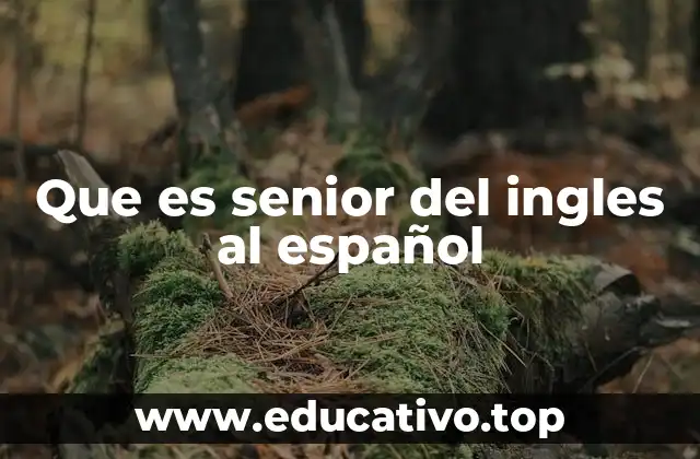 Que es senior del ingles al español