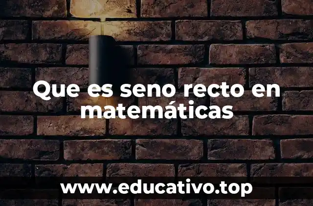 Que es seno recto en matemáticas