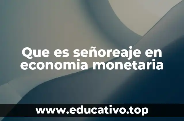 Que es señoreaje en economia monetaria