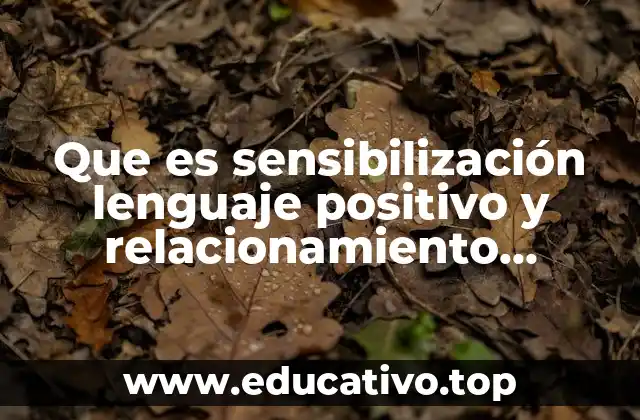 Que es sensibilización lenguaje positivo y relacionamiento efectivo