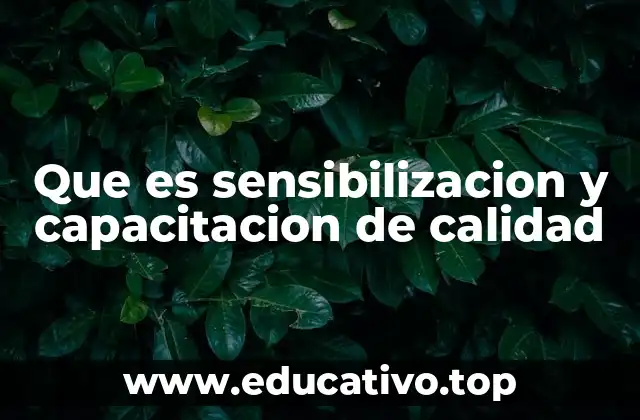 Que es sensibilizacion y capacitacion de calidad