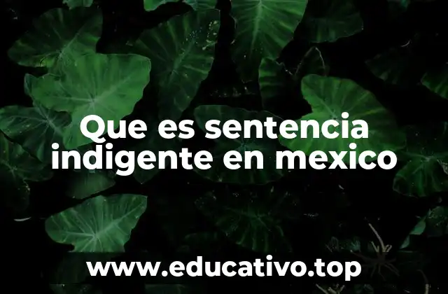 Que es sentencia indigente en mexico
