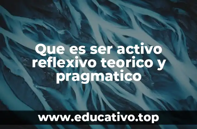 Que es ser activo reflexivo teorico y pragmatico