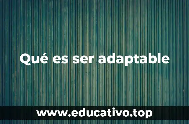Qué es ser adaptable