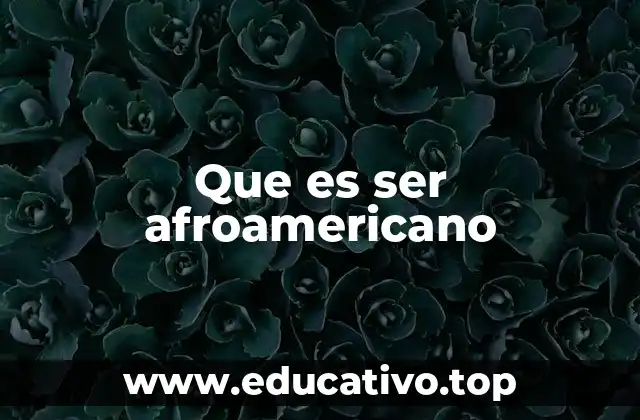 Que es ser afroamericano
