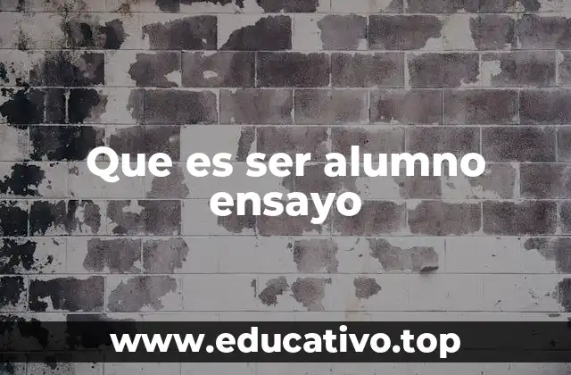 Que es ser alumno ensayo